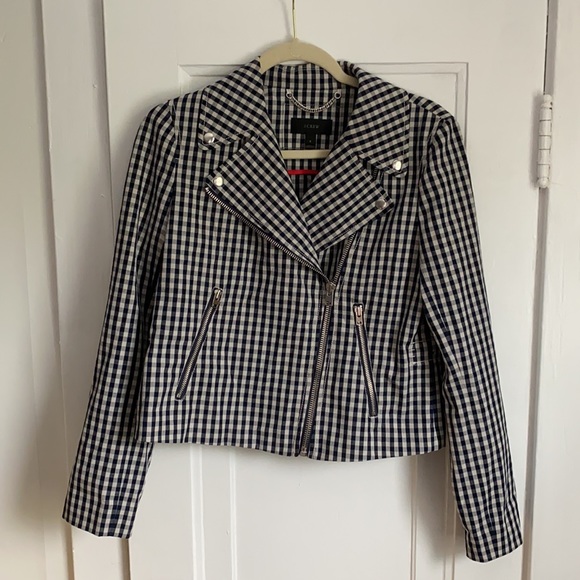 J. Crew Motorcycle jacket in gingham - Picture 4 of 11